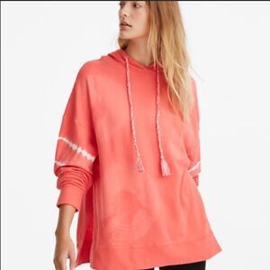 LOU & GREY Tie Dye Coral Oversized Hoodie